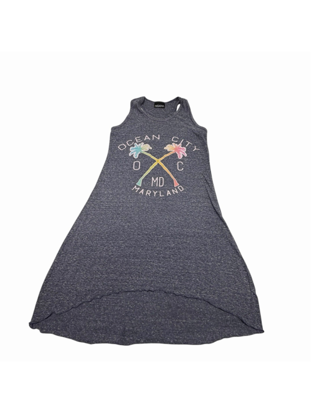 InGear Ocean City Maryland Tank Dress Yth‎ XL Gray Sleeveless Beach Cover Up USA